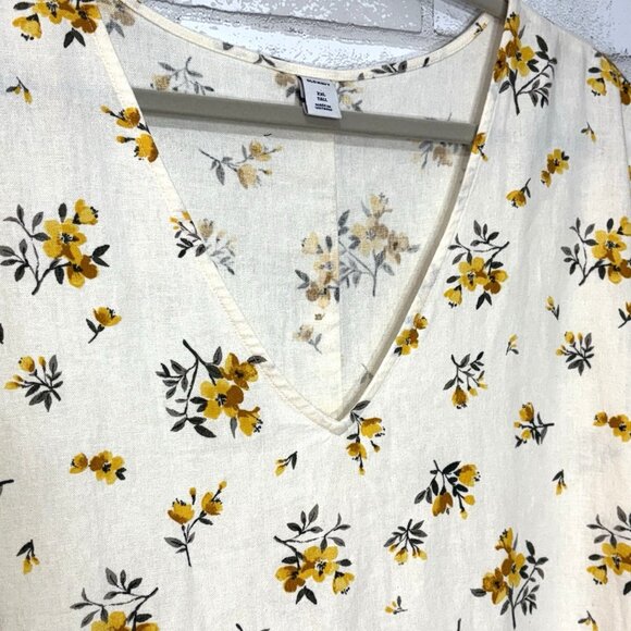 Old Navy Linen Blend Midi Dress‎ Size XXL Tall Floral Cottage Beachy Lagenlook - Picture 7 of 11